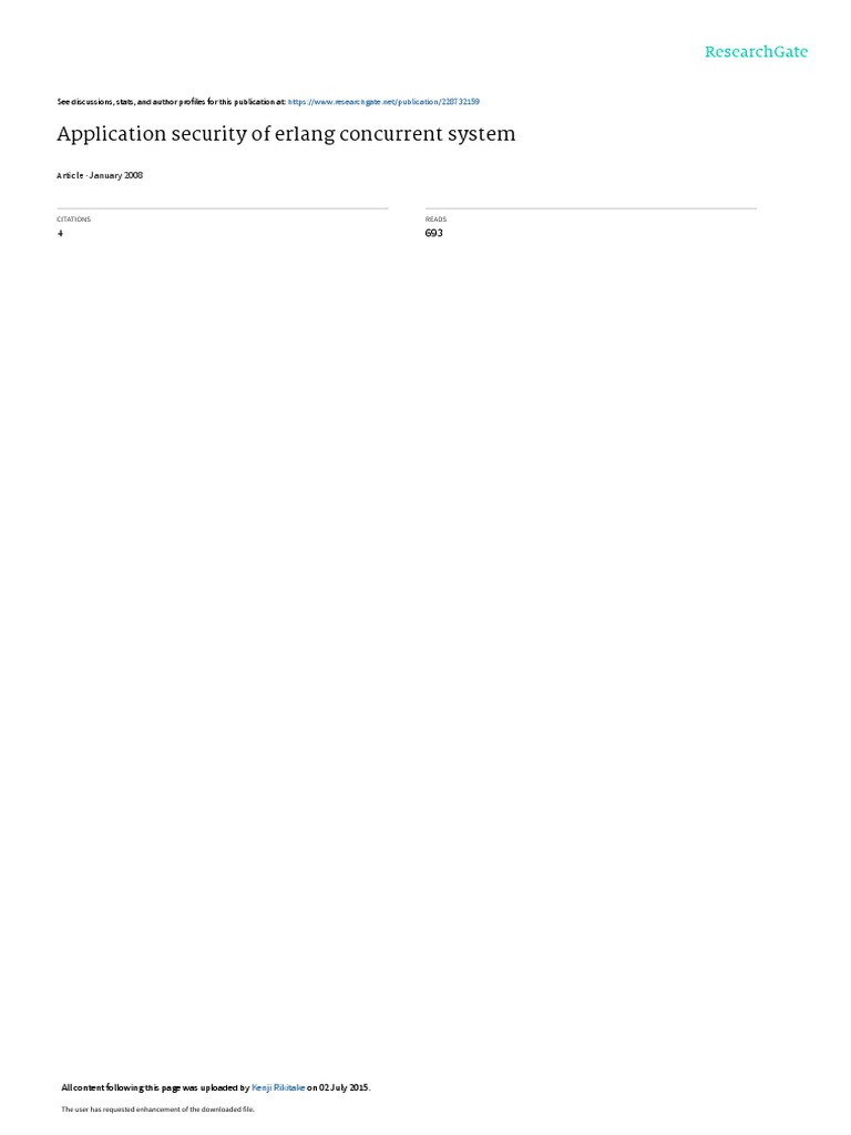 Erlang Concurrent System Security Insights | PDF | Computer Network ...