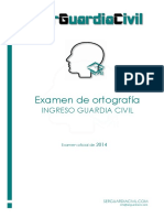Examen de Ortografía Ingreso Guardia Civil 2014