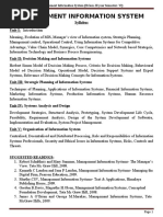 Management Information System: Syllabus Unit-I