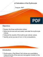 The Exact Manual Calculation of The Erythrocyte Indices