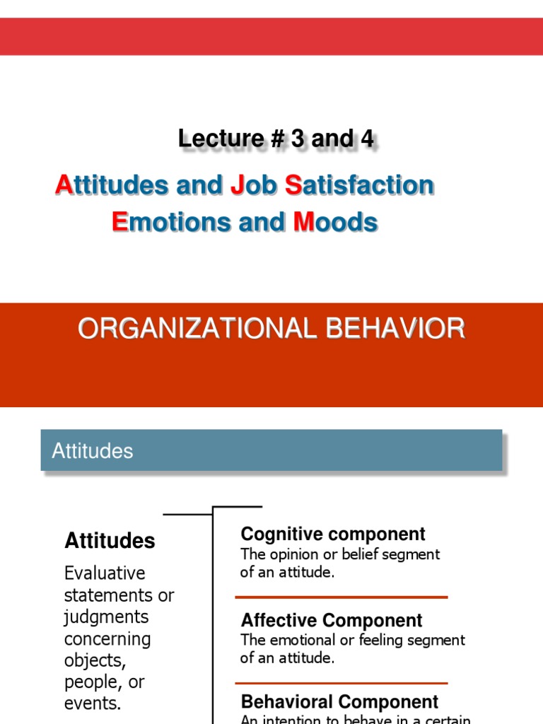 Lecture 3-4 PDF | PDF | Job Satisfaction | Attitude (Psychology)