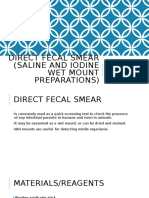 Direct Fecal Smear (Saline and Iodine Wet Mount Preparations)