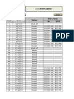 Attendance Sheet Monthly Record