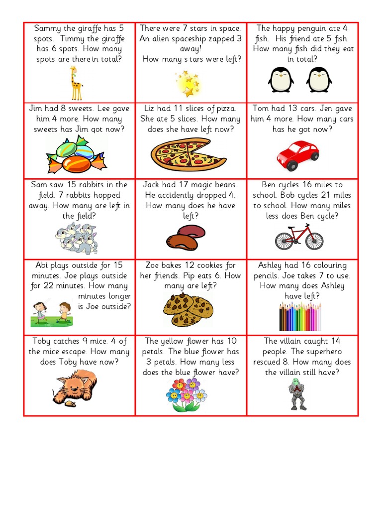 Addition and Subtraction Word Problems | PDF | Sports | Nature