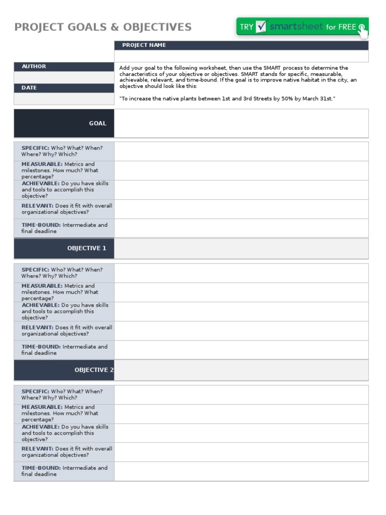 Project Goals and SMART Objectives | PDF | Business | Art