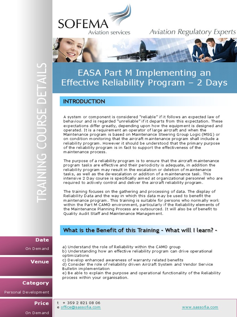 EASA Part M: Aircraft Reliability Training | PDF | Reliability ...
