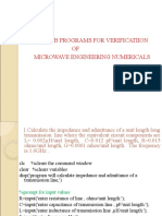 Matlab Programs For Verificatiion OF Microwave Engineering Numericals