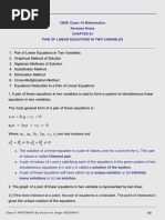 CBCE Class X Maths Chap 3 - Pair of Linear Equations in Two Variables - Notes-PANTOMATH PDF