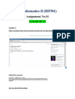 Bioinformatics-II (BIF501) : Assignment No.01