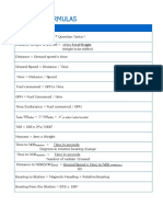 Aviation Formulas