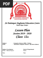 Lesson Plan Class: 12: Session 2019 - 2020