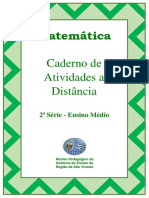 Caderno de Atividades de Matemática A Distância - 2º Ano Ensino Médio