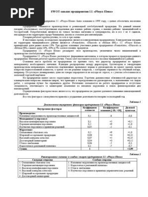Пример SWOT-Анализа Для Студентов | PDF