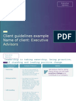 Client Guidelines Example Name of Client:: Executive Advisors