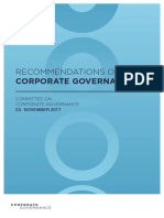 Recommendations On: Corporate Governance