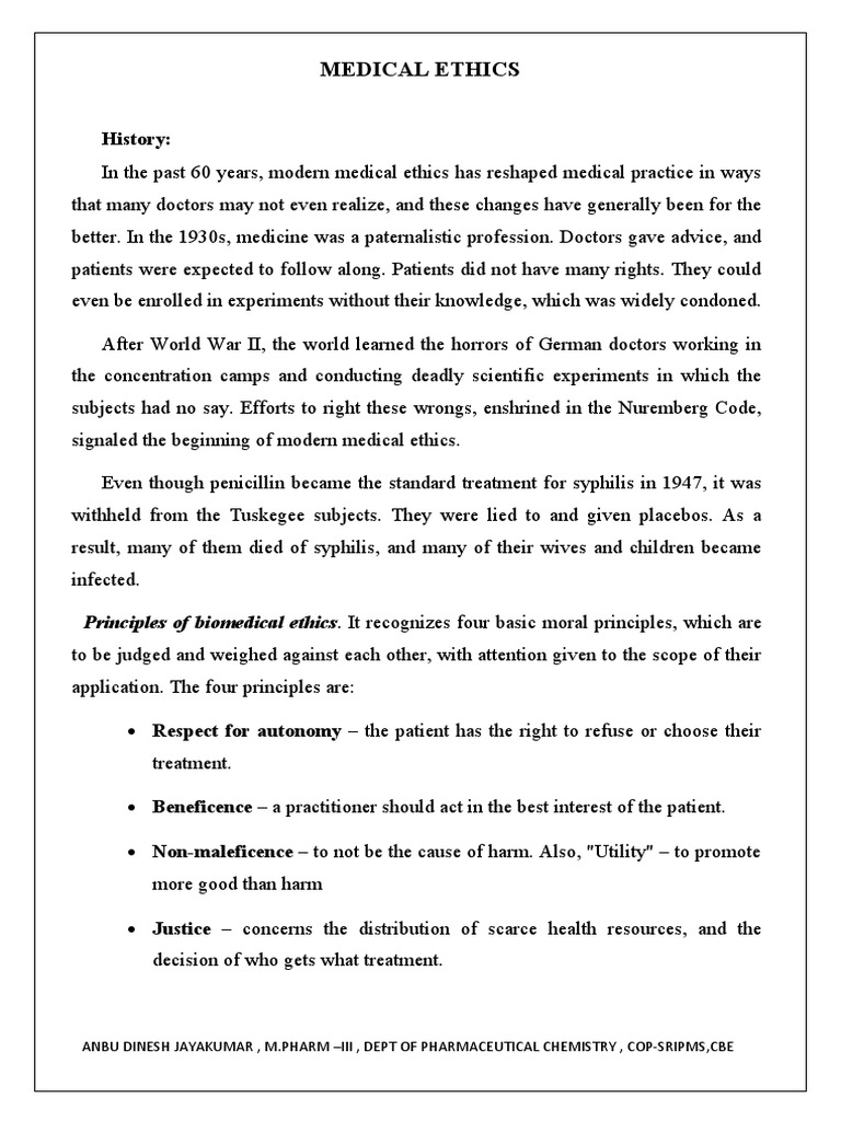 Medical Ethics PDF Medical Ethics Autonomy