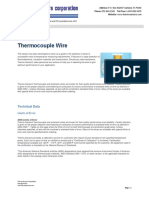 Thermocouple Wire: Technical Data