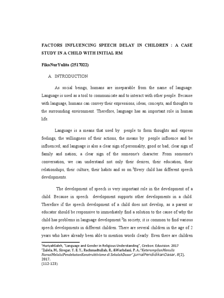 Factors Influencing Speech Delay in Children | PDF | Child Development ...