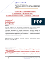 Understanding Barriers of Knowledge Management Implementation (Interpretive Structural Modelling Approach)