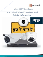 D-Link India CCTV Products Warranty and Safety Information - Feb 2019