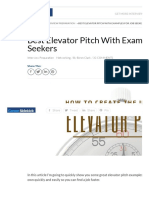 Best Elevator Pitch With Examples For Job Seekers - Career Sidekick PDF