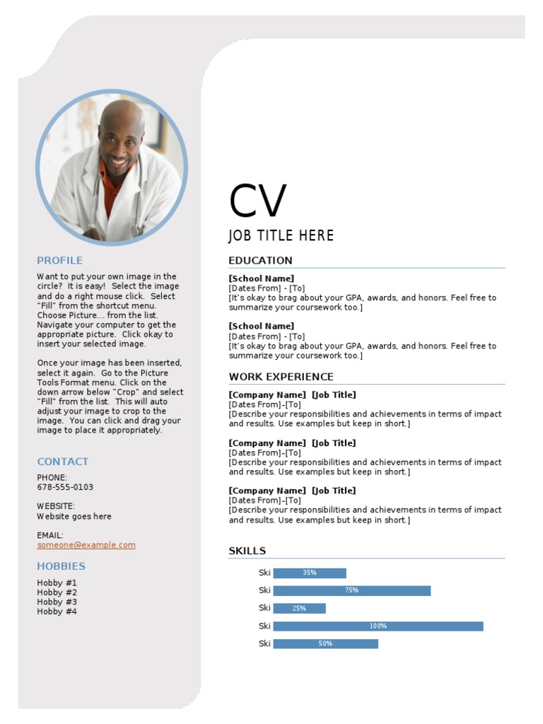 CV Template with Image Instructions | PDF | Computers
