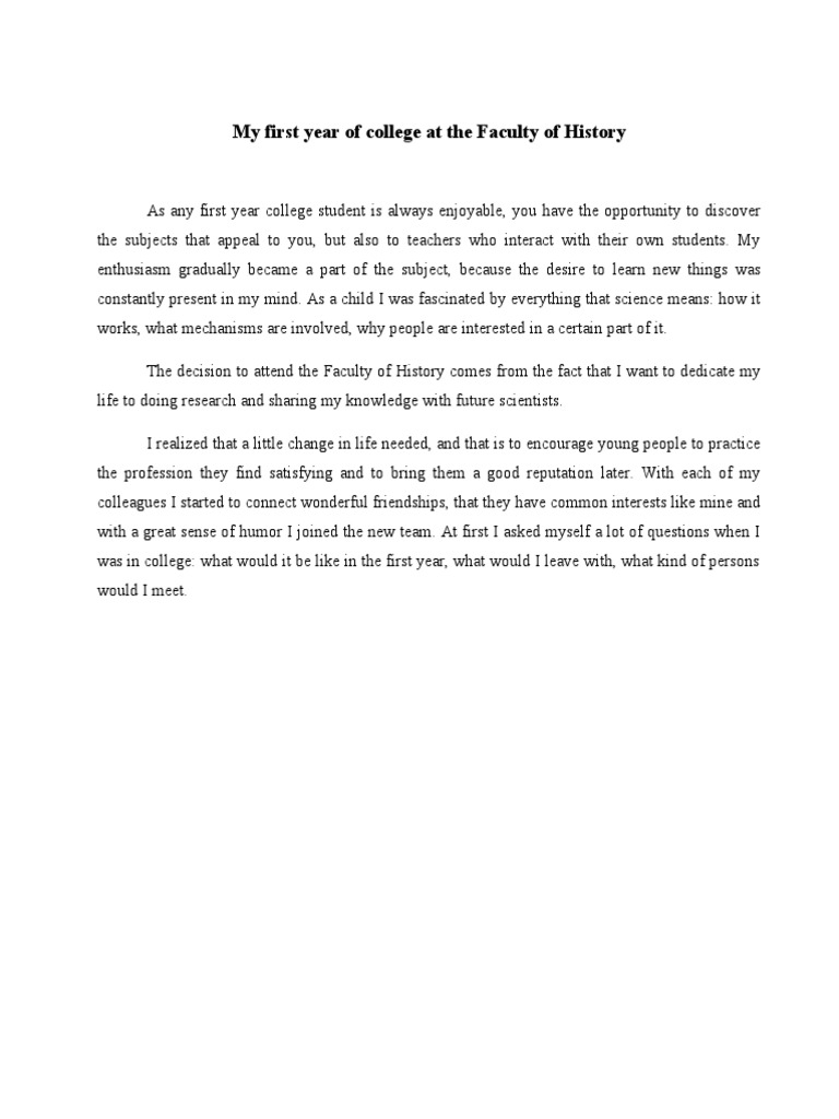 Reflections on My Freshman Year | PDF
