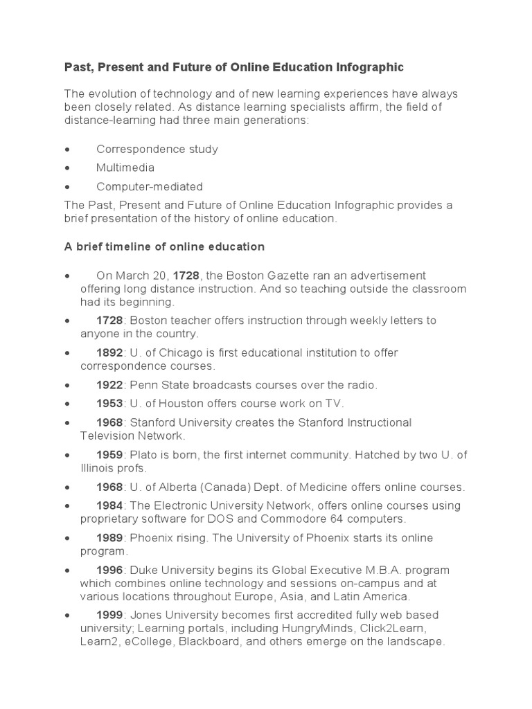 Online Education Infographic | PDF | Massive Open Online Course ...