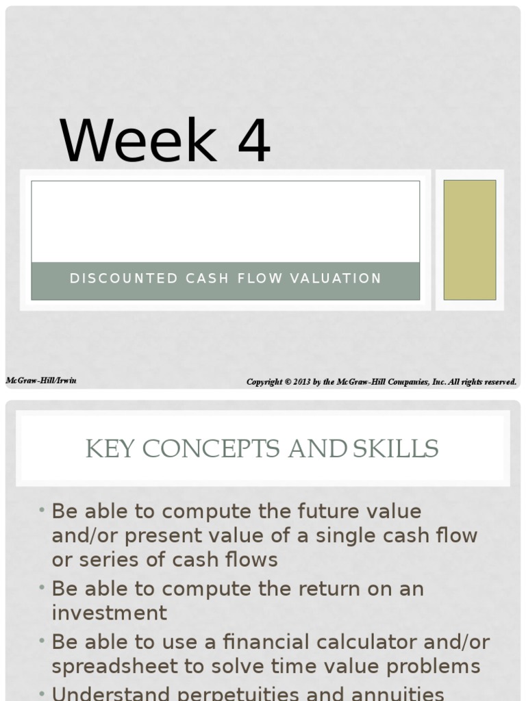 Week 4: Discounted Cash Flow Valuation | PDF | Net Present Value ...
