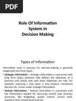 Role of Information System in Decision Making