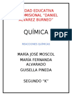 Informe de Quimica Reacciones Quimicas