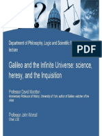 Galileo and The Infinite Universe: Science, Heresy, and The Inquisition