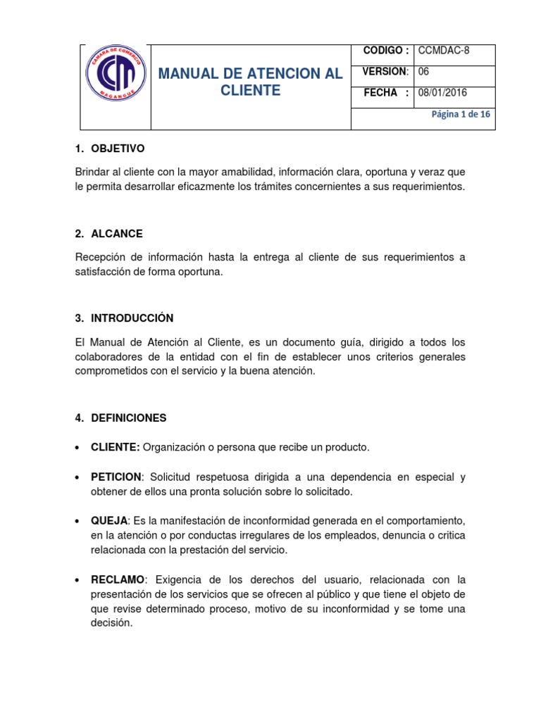 Manual de Atención Al Cliente | Descargar gratis PDF | Cliente ...