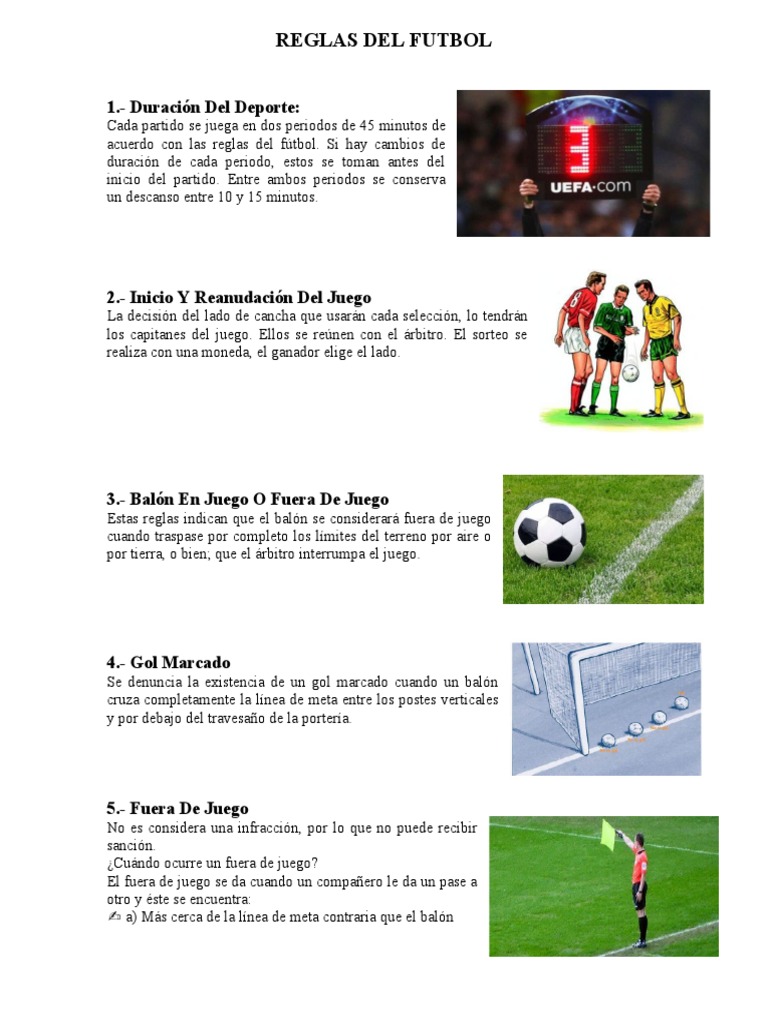 Reglas basicas del futbol
