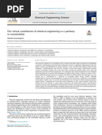 The Critical Contribution of Chemical Engineering To A Pathway To Sustainability