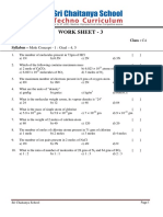 Work Sheet - 3: Subject: CHEMISTRY Class: C4 Syllabus - Mole Concept - 1: Goal - 4, 5
