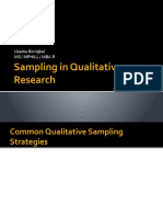Sampling in Qualitative Research