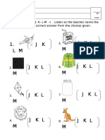 6TH Assessment - Letter J, K, L, M Worksheets