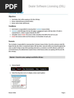 Renew Order: Dealer Software Licensing (DSL)