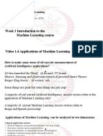 Machine Learning Applications