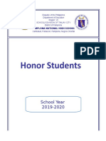 Honor Students: School Year 2019-2020
