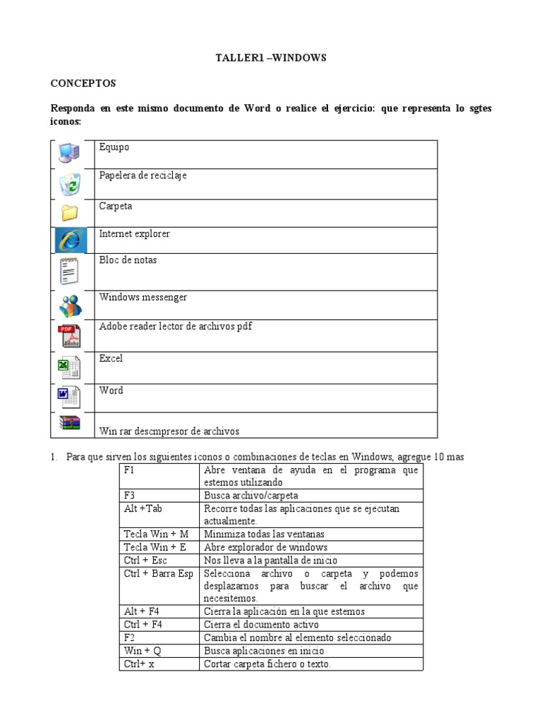 (Taller - Windows Clase | PDF | Microsoft PowerPoint | Archivo de ...