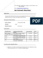 Standard Resume Format