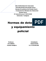 Normas de dotación y equipamiento policial