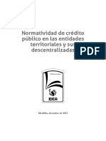 Normatividad de Crédito Público en Las Entidades Territoriales y Sus Descentralizadas PDF