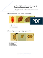 Parasitology Test #8 (Helminth Parasite Images) Answers Will Be Found at The End