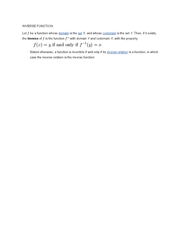 Inverse Function | PDF