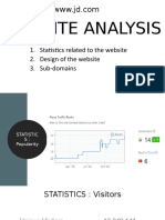Website Analysis: 1. Statistics Related To The Website 2. Design of The Website 3. Sub-Domains