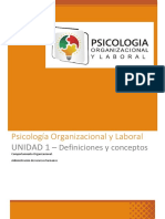 Psicología Organizacional y Laboral: Unidad 1