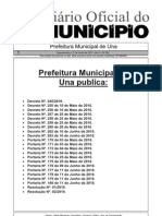 Decretos e portarias publicados pela Prefeitura Municipal de Una